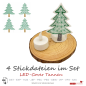 Preview: 4 ITH-Stickdateien LED-Teelicht-Cover für 10 x 10 cm Stickrahmen 4 Tannen Set Nr. 3